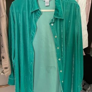 Velvet button up